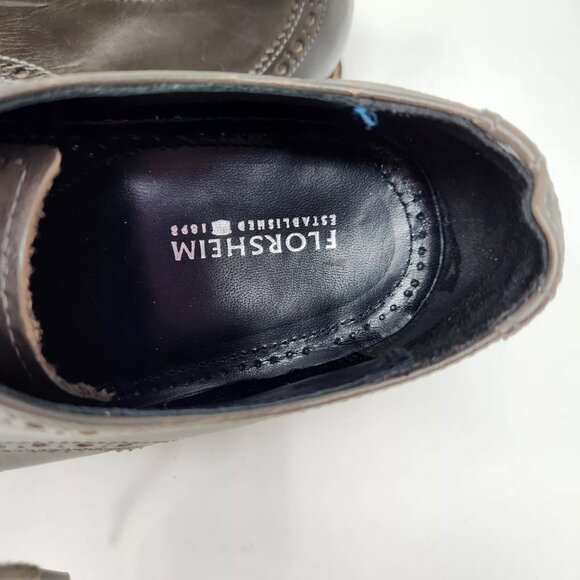 Florsheim Gray Leather Wingtip Dress Shoes Size 10 D mens main image 8